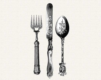 vintage fork and spoon clip art 10 free Cliparts | Download images on ...