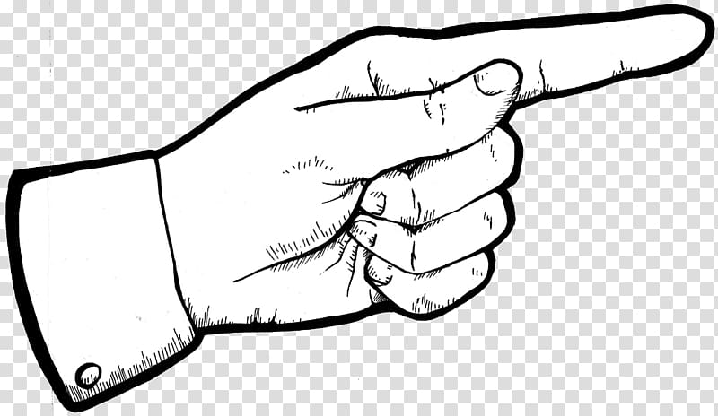 Left hand illustration, Index finger Pointing Middle finger.