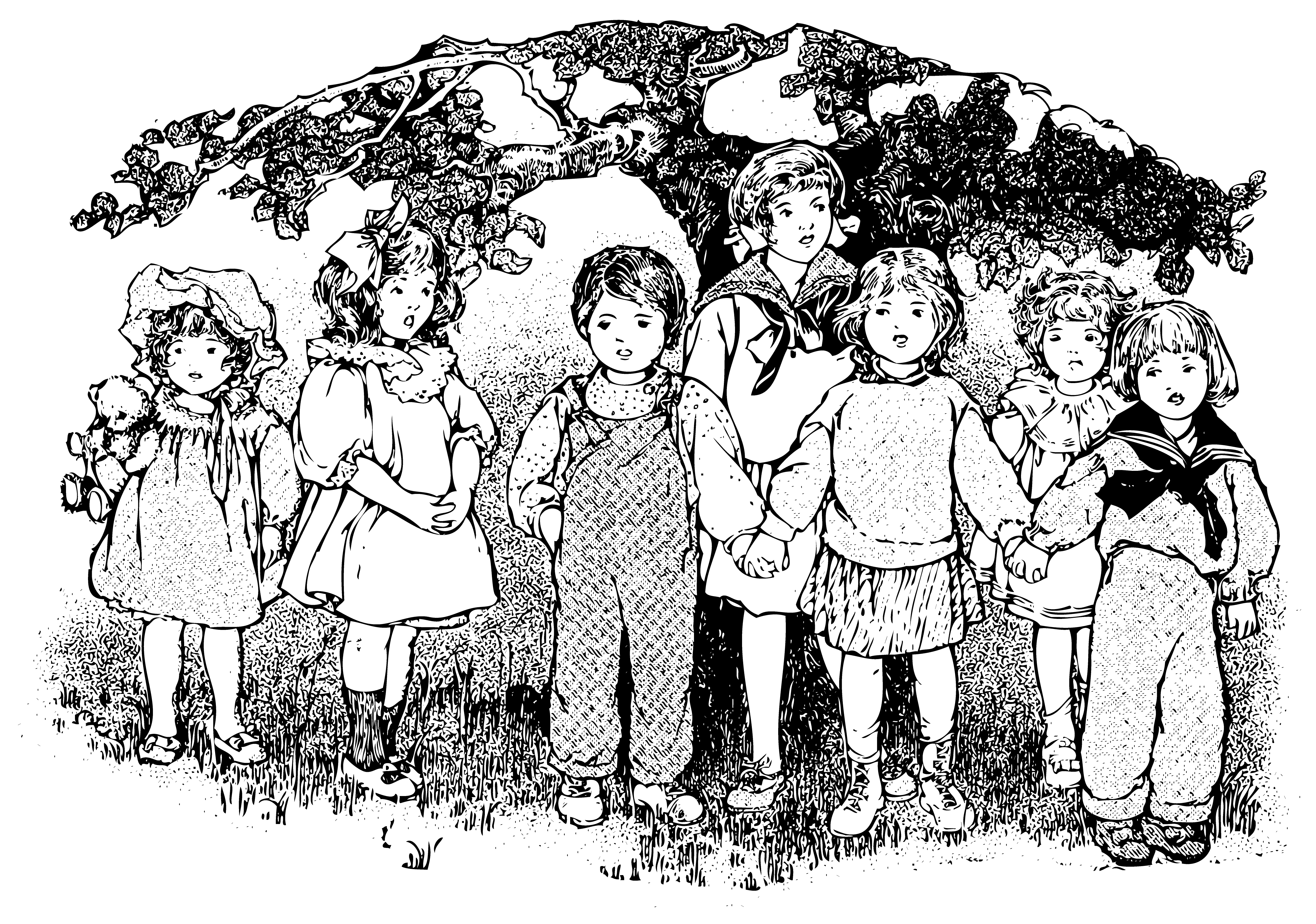 Vintage Kids Clip Art From A Primer 1910.