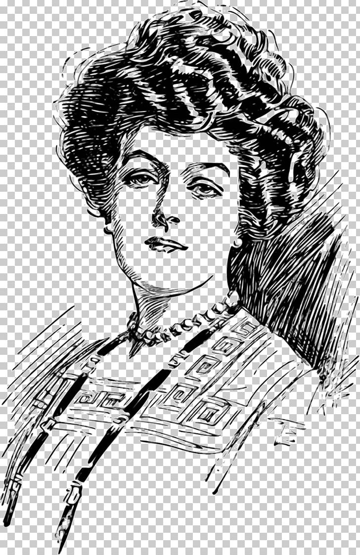 Vintage Lady Drawing PNG, Clipart, People, Women Free PNG.