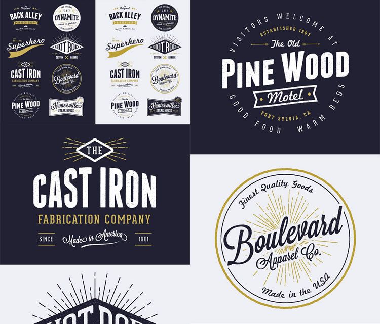 10 Free Vintage Logo & Badge Template Collections.