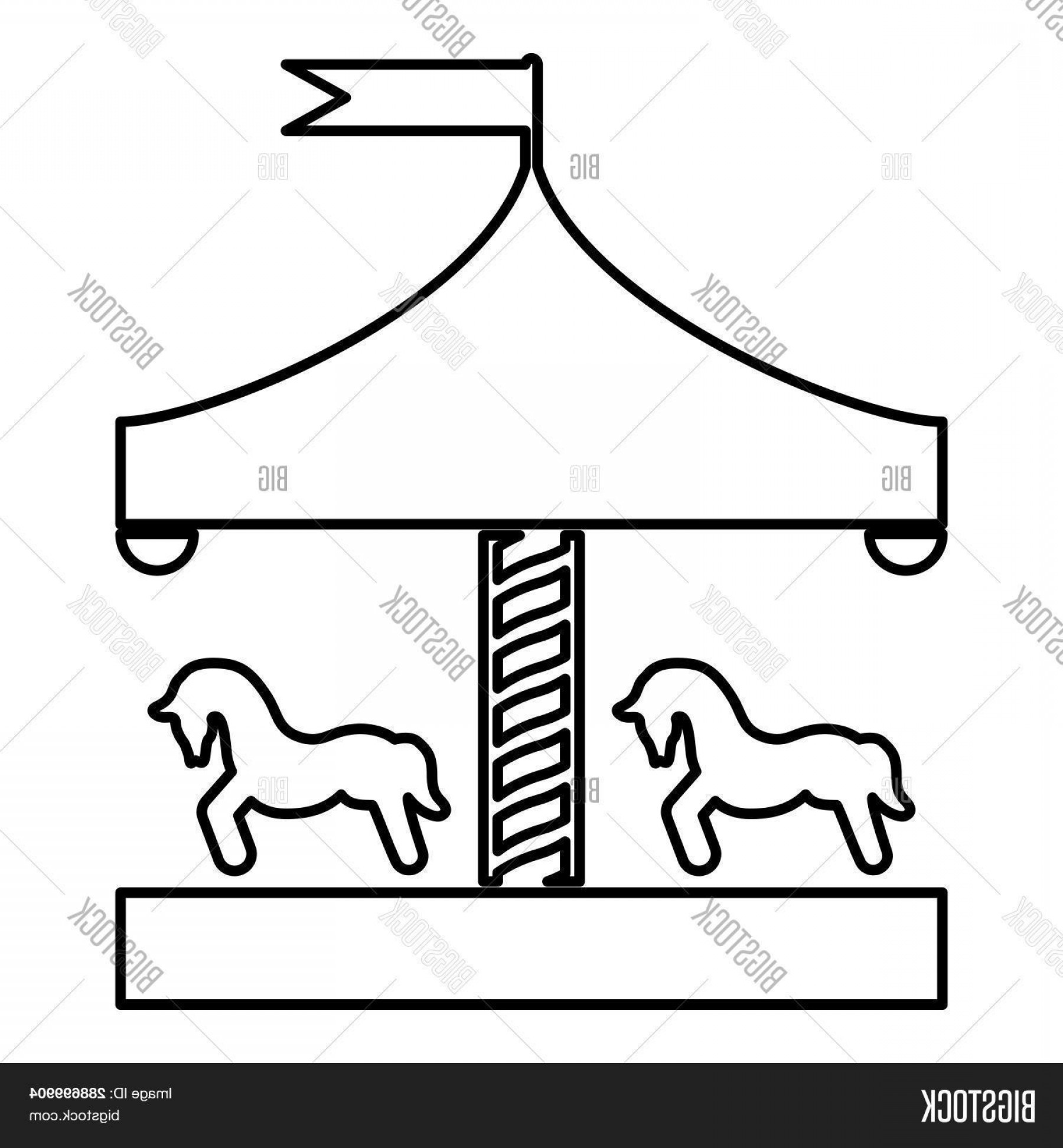 Stock Vector Carousel Roundabout Merry Go Round Vintage.