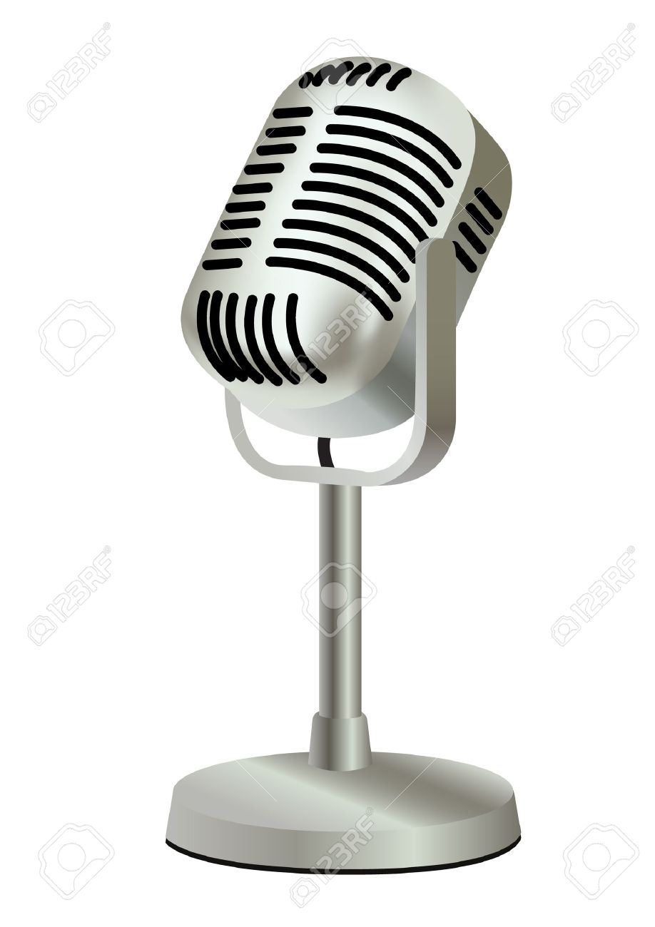 Old Fashioned Microphone Clipart.