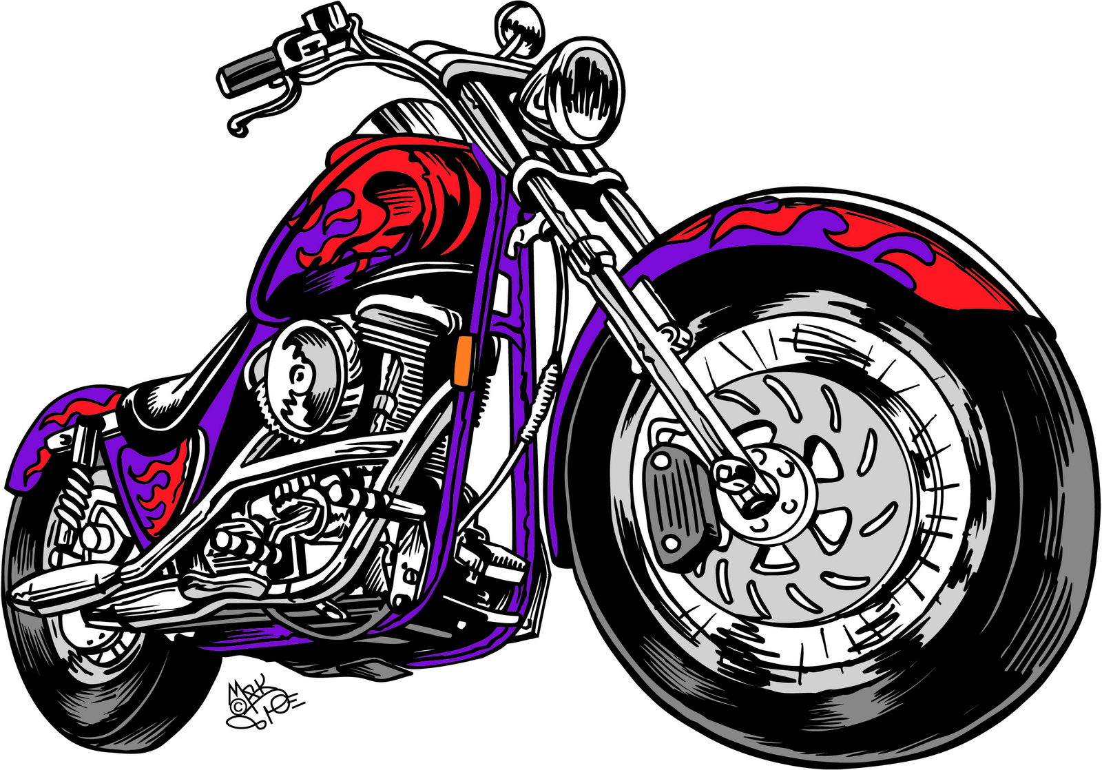 Vintage Motorcycle Clipart.