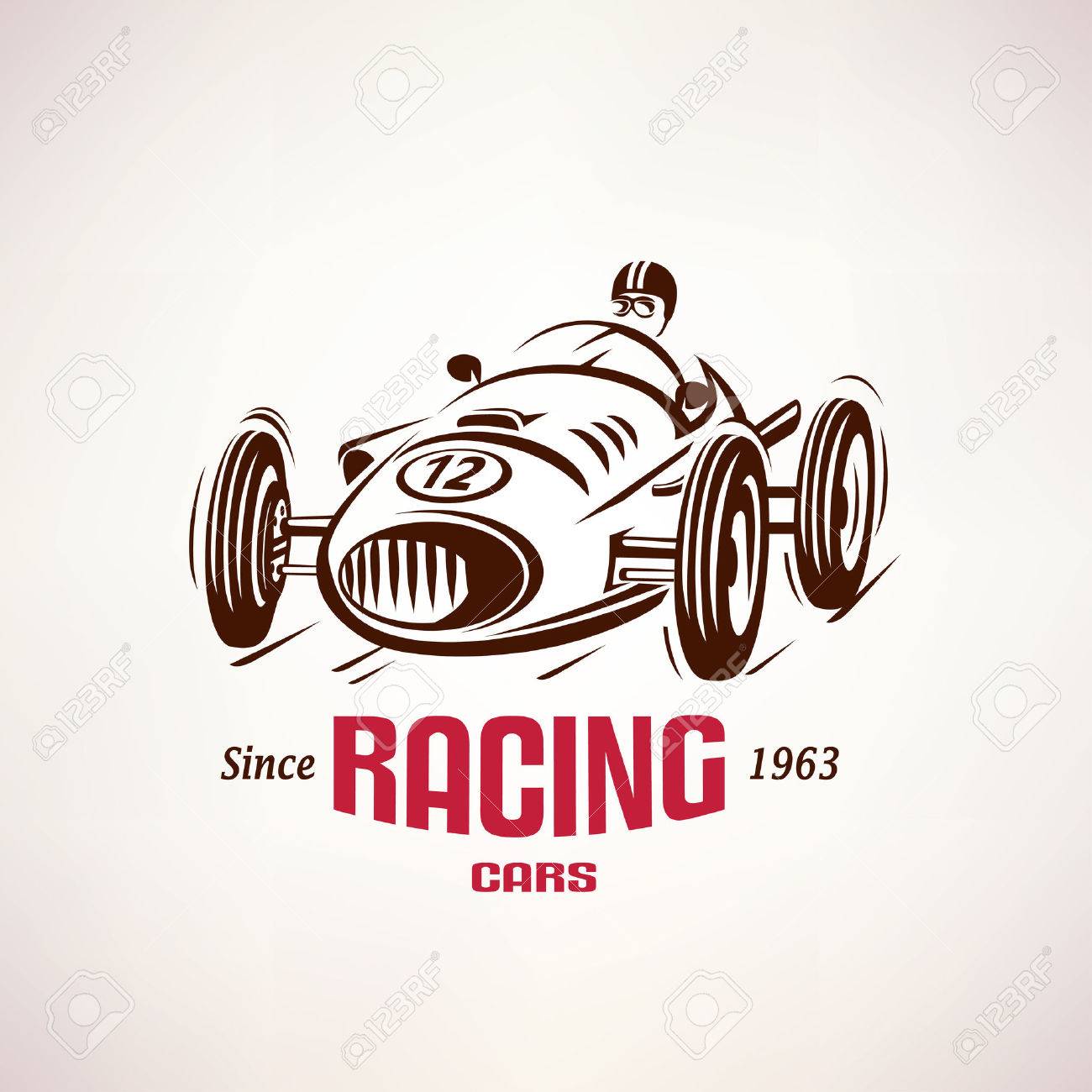 Vintage Race Car Clipart.