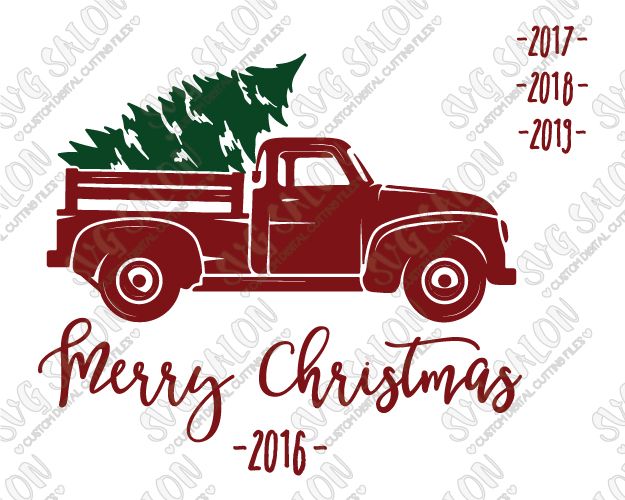 Download vintage red truck with christmas tree clipart 10 free ...