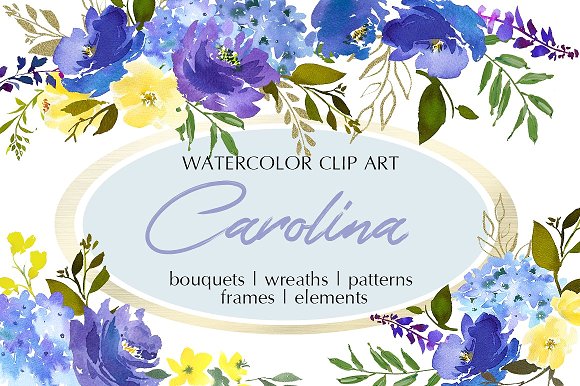 Watercolor Floral Bundle.