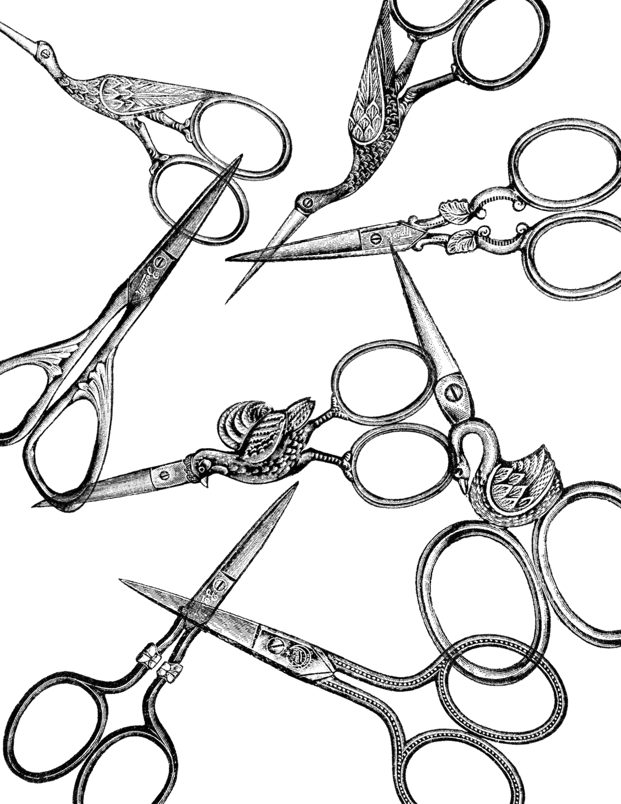 Download Vintage Scissors Clip Art HQ PNG Image.