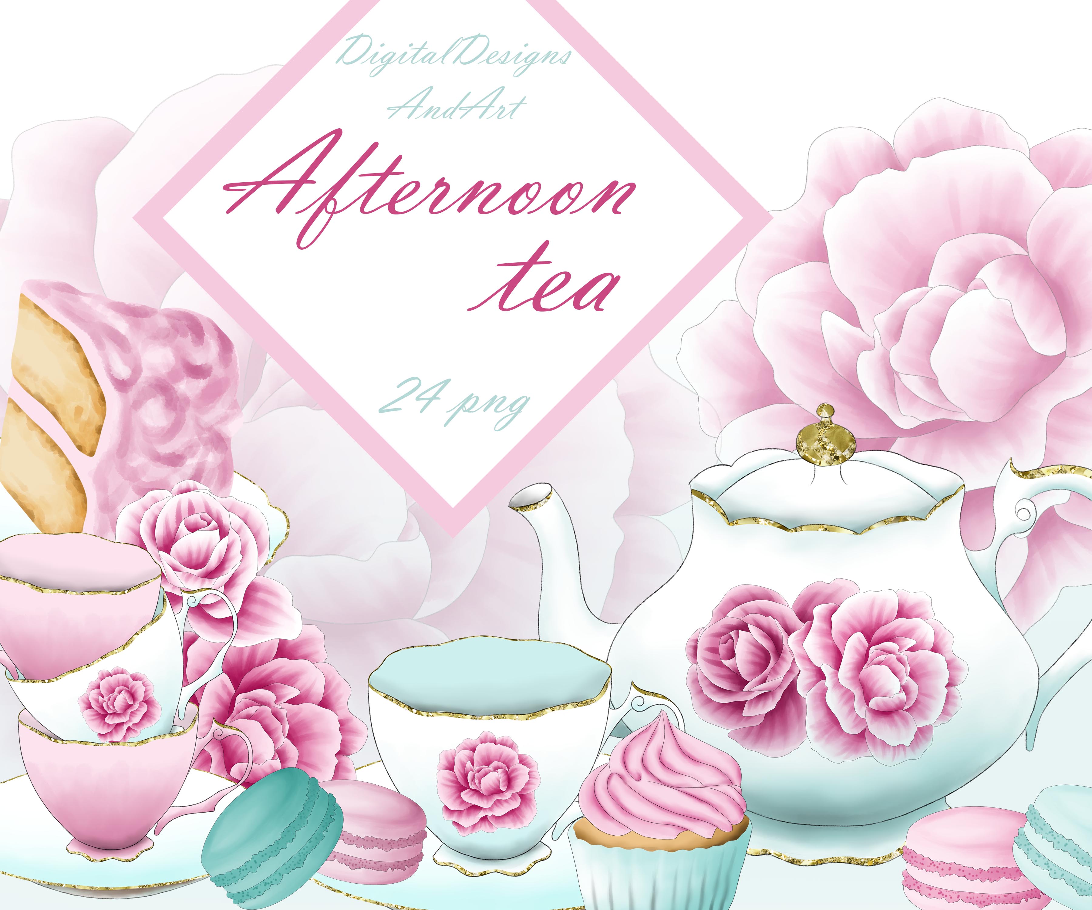 Afternoon tea clipart.