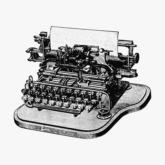 Vintage typewriter illustration Vector.