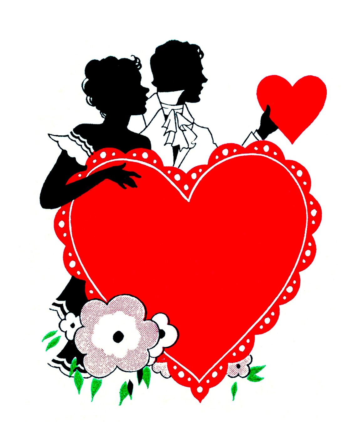 12 Vintage Valentine Silhouettes!.