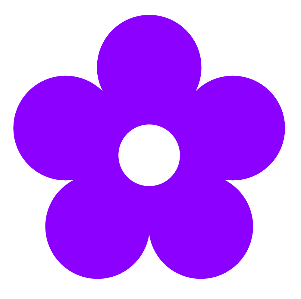 Violet flower clip art.