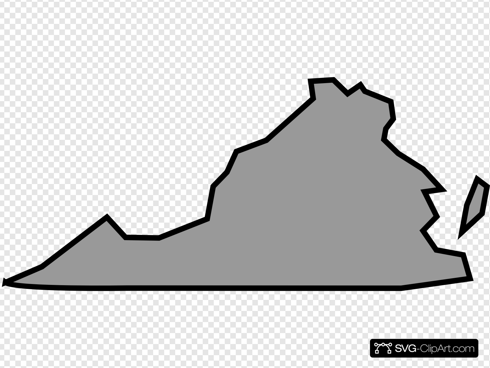 Virginia State In Light Gray Clip art, Icon and SVG.