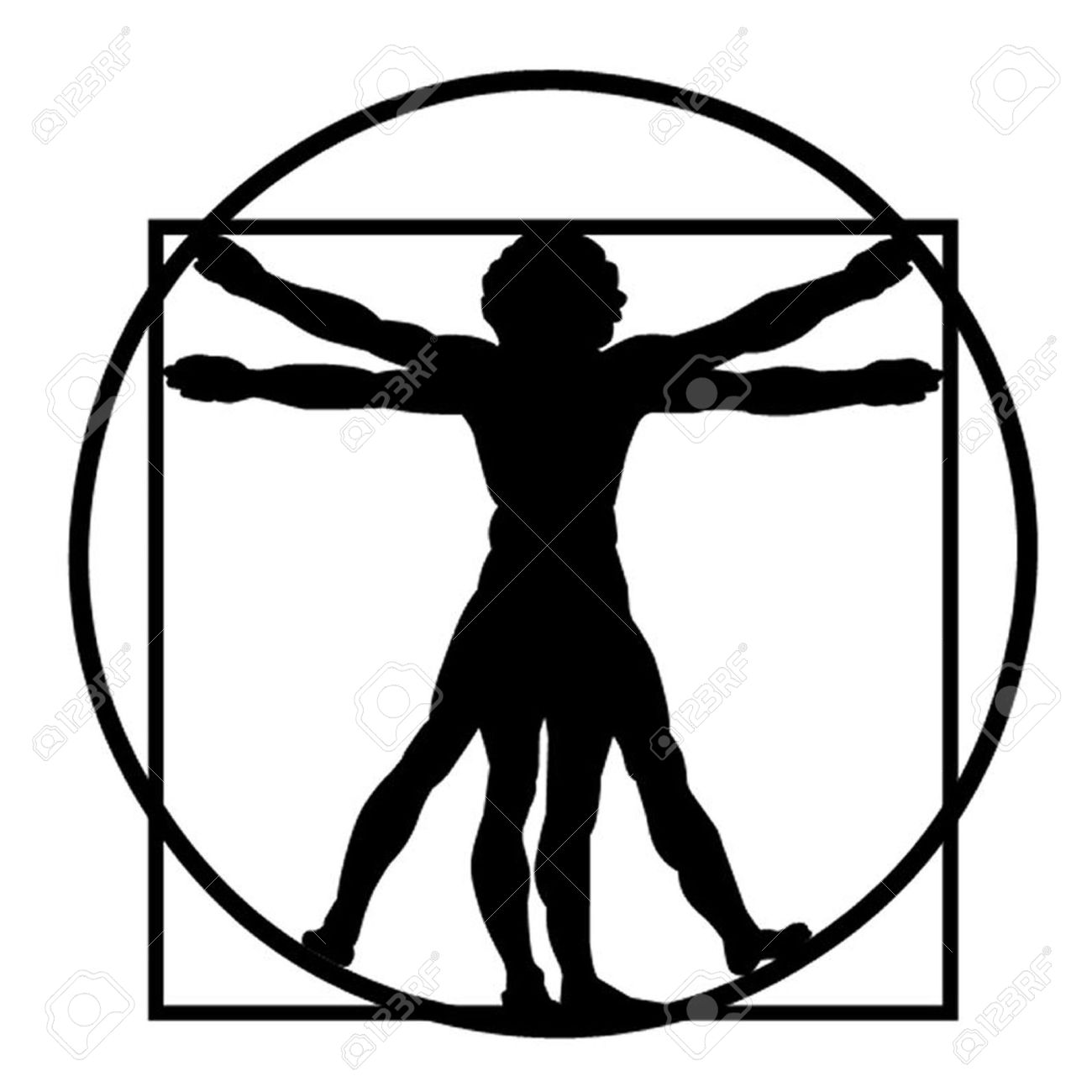 Leonardo Da Vinci S Vitruvian Man Royalty Free Cliparts, Vectors.