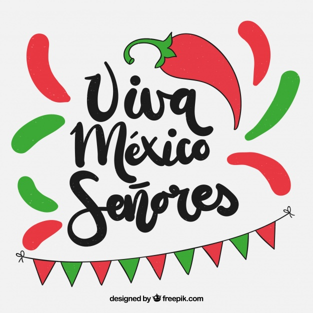 Colorful viva mexico background.