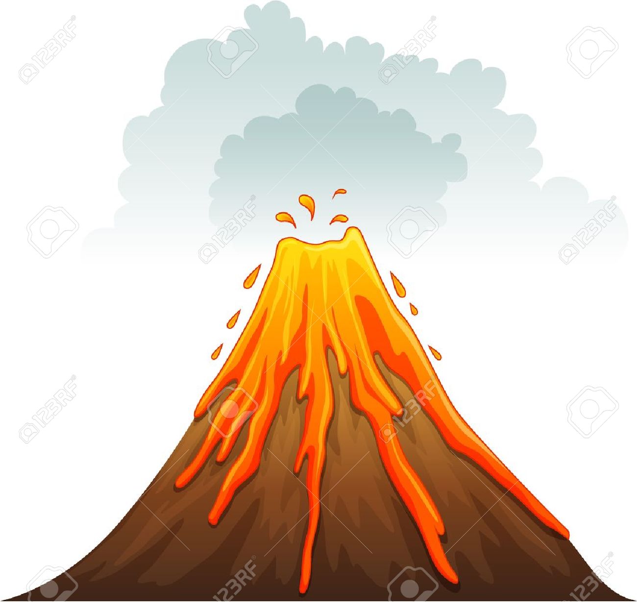 Clipart Volcano Erupting.