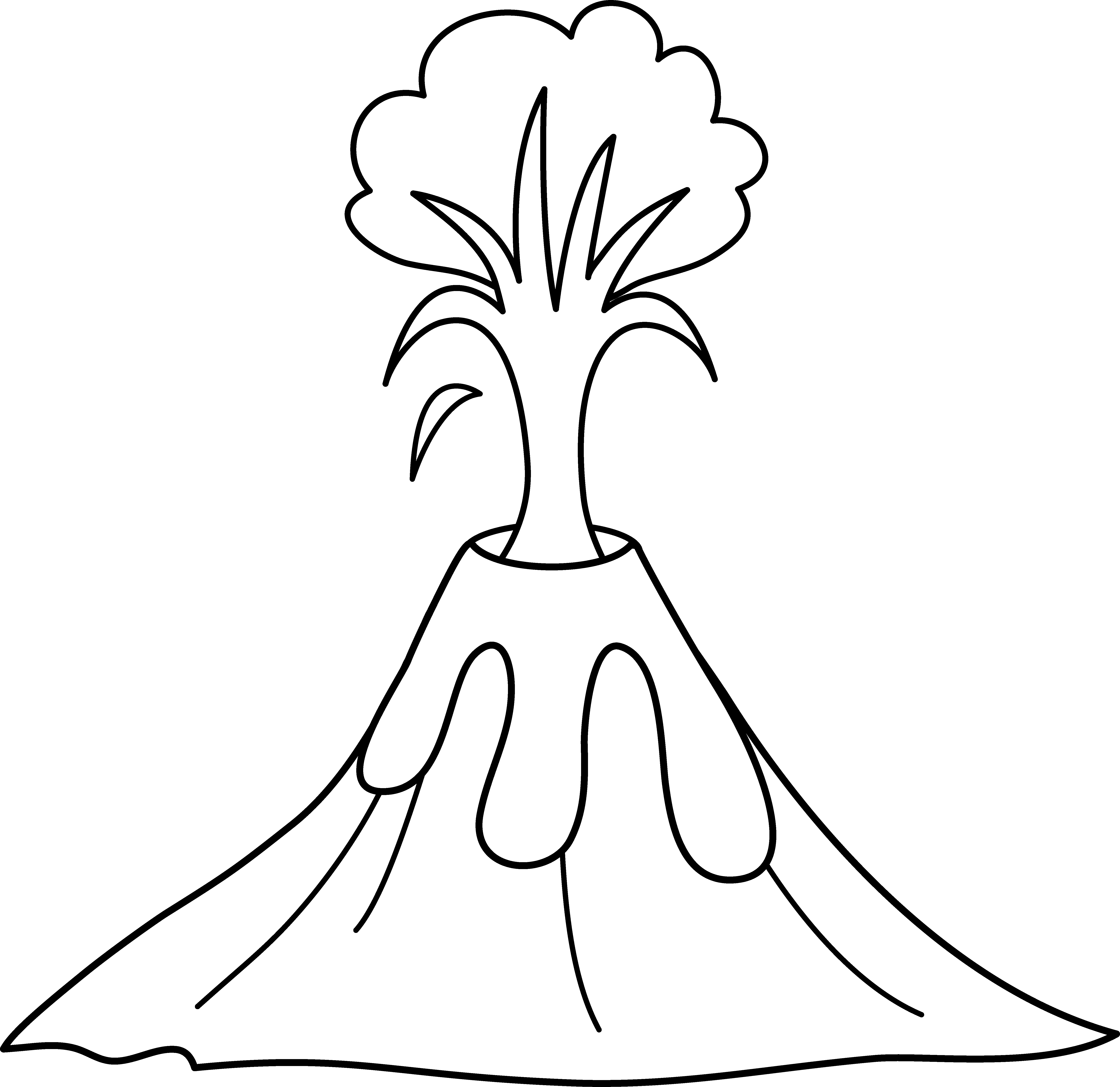 unbelievable volcano clip art black and white with volcano coloring.