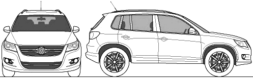 2010 Volkswagen Tiguan SUV blueprints free.
