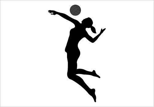 Volleyball Silhouette Graphics.