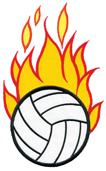 Flaming volleyball clipart.