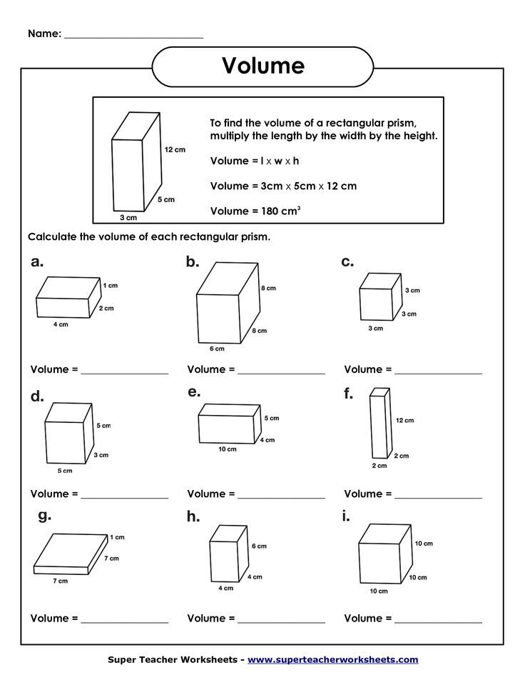 volume of rectangular prism worksheet.