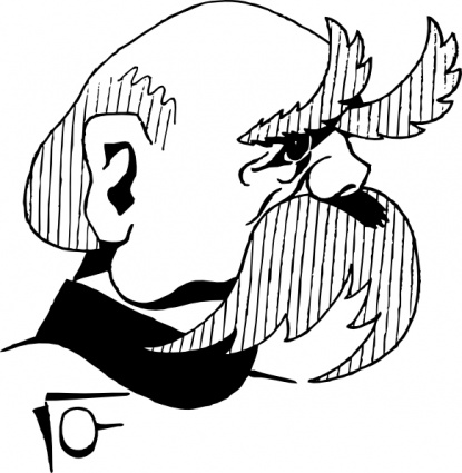 Handlebar Moustache Clip Art, Vector Handlebar Moustache.