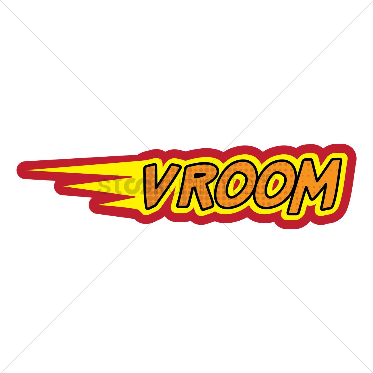 Comic bubble vroom Vector Image.