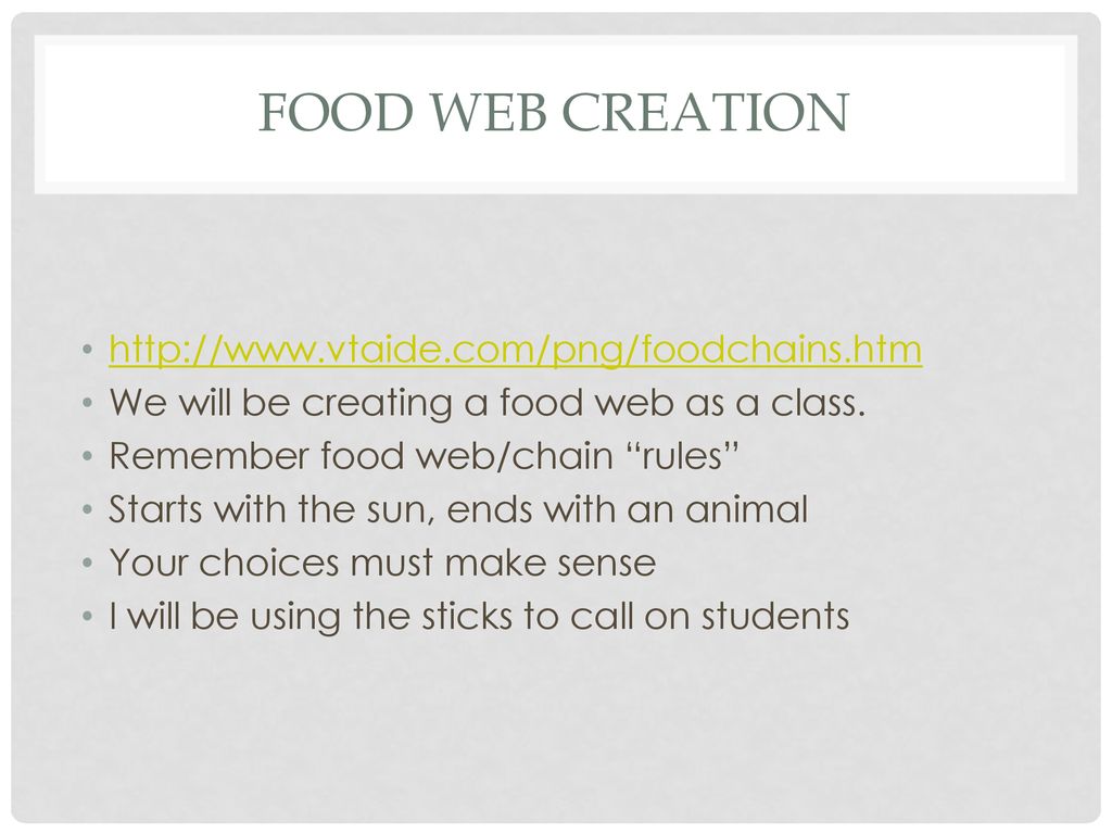 Food Chains and Food Webs.