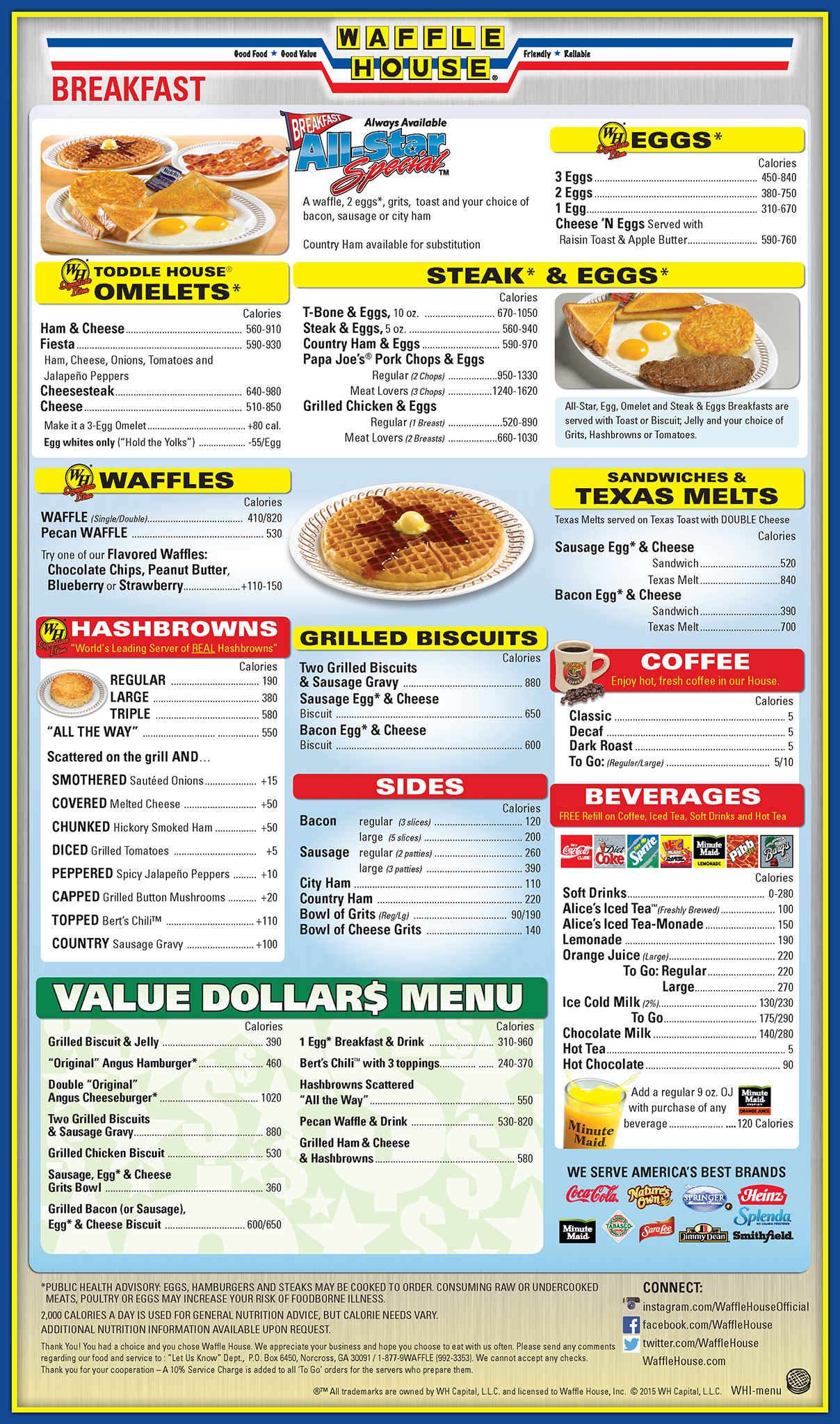 waffle house menu nutrition