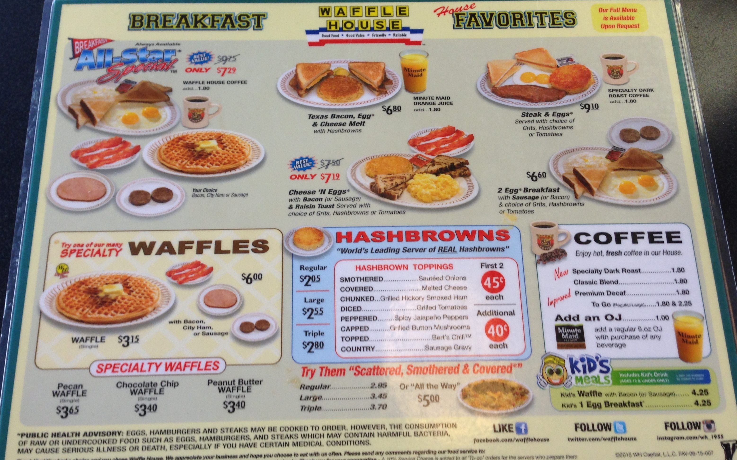 waffle house menu with prices 2020