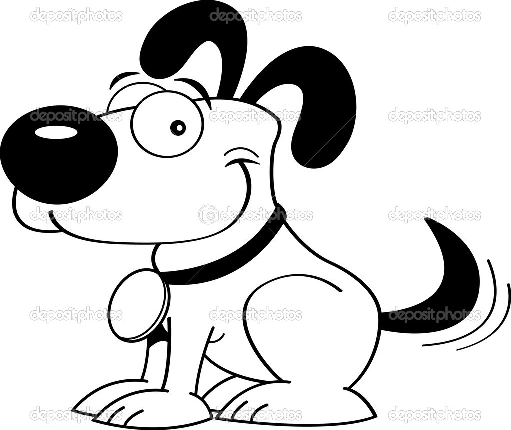 Wag Clipart Black And White.