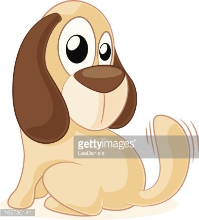 Puppy with a wagging tail Clipart Image.