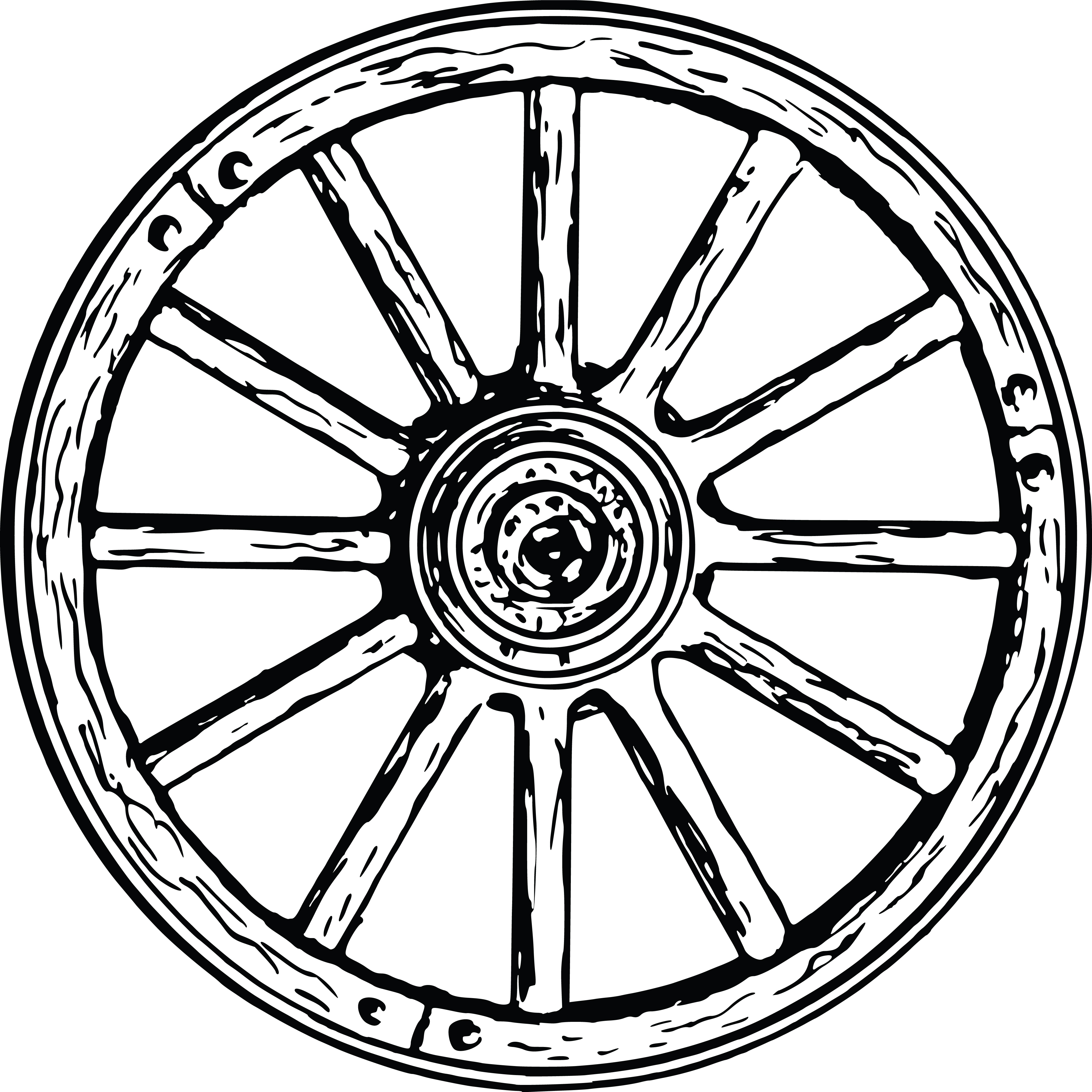 Free Clipart Of A wagon wheel.