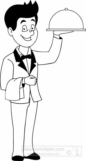 Restaurant Waiter Clipart.