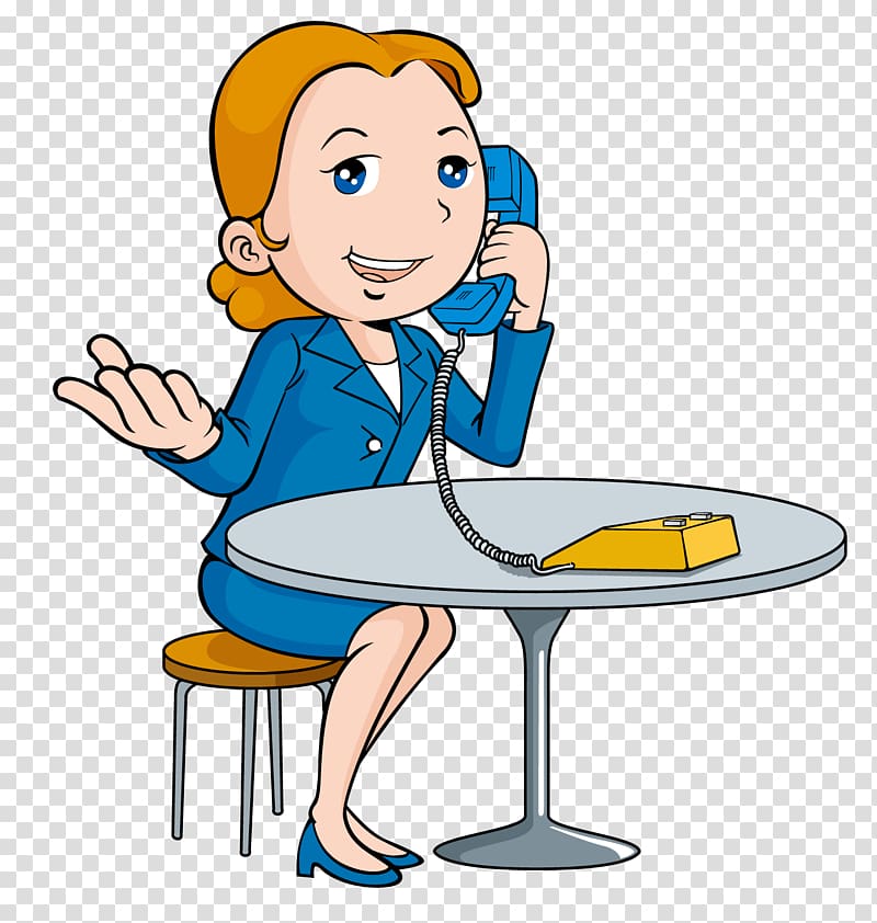 Telephone Woman Girl , Sitting on the phone transparent.