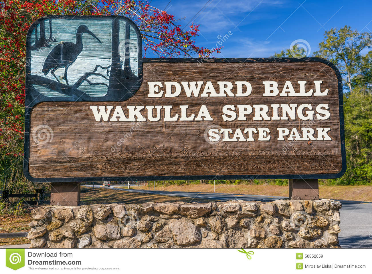 Edward Ball Wakulla Springs State Park Entrance Sign, Florida.