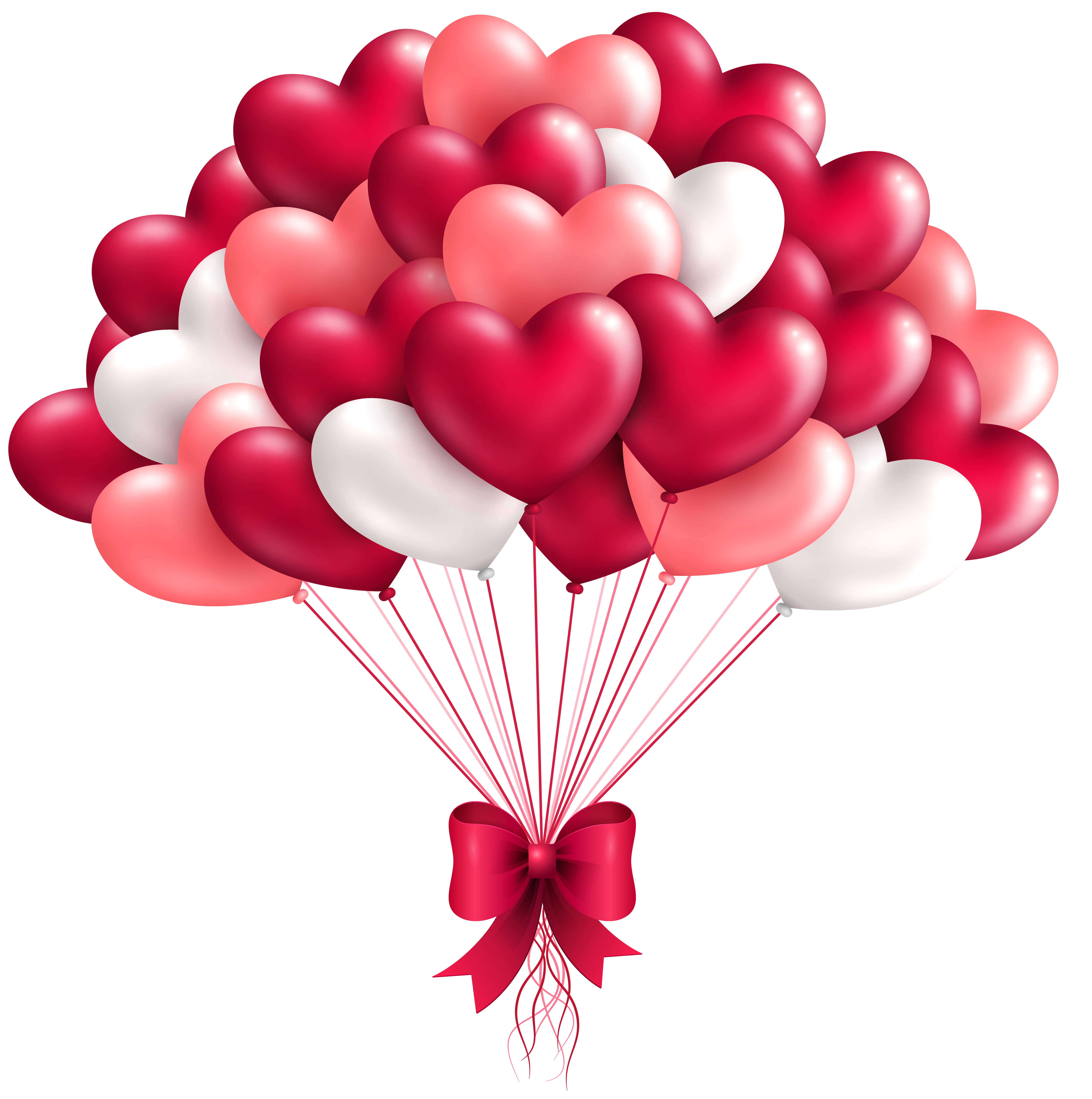 Beautiful Heart Balloons PNG Clipart Image.