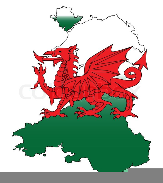 Welsh Dragon Flag Clipart.