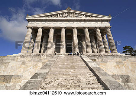 Stock Photography of Front view of the Walhalla memorial.