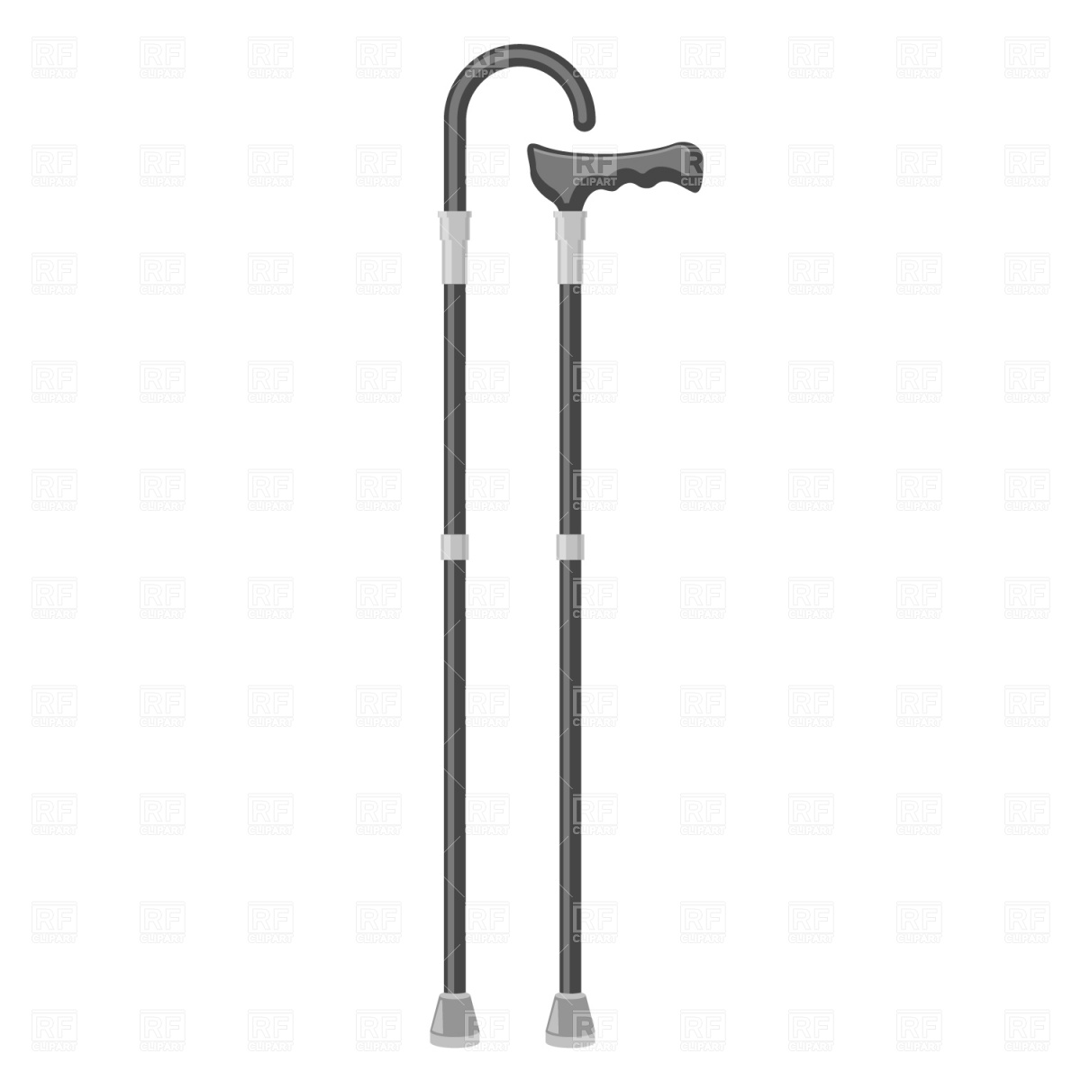 Walking sticks, crutch Stock Vector Image.