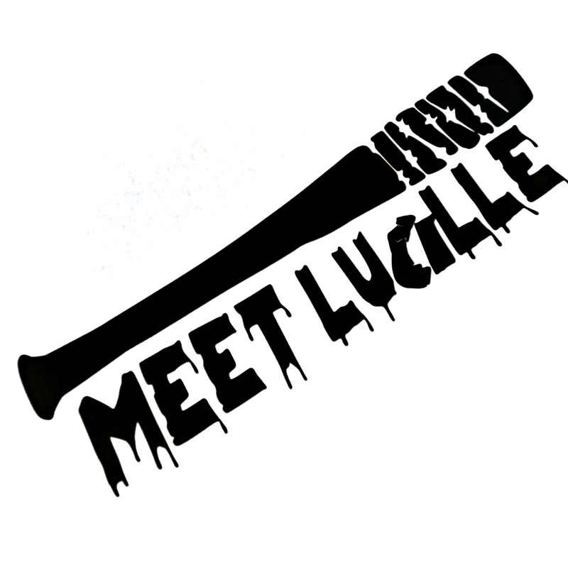 14.1cm11.4cm Funny The Walking Dead MEET LUCILLE Negan waterproof  motorcycle Decal Car Sticker Vinyl Black/White.