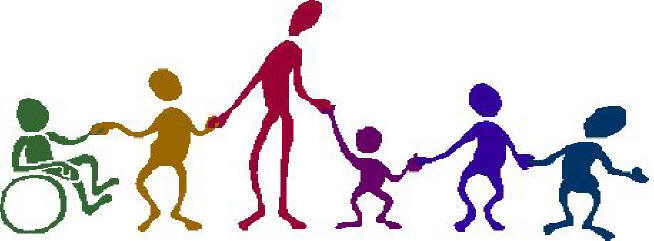 Hand in hand people clipart.