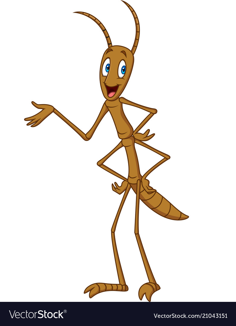 Cartoon stick insect.