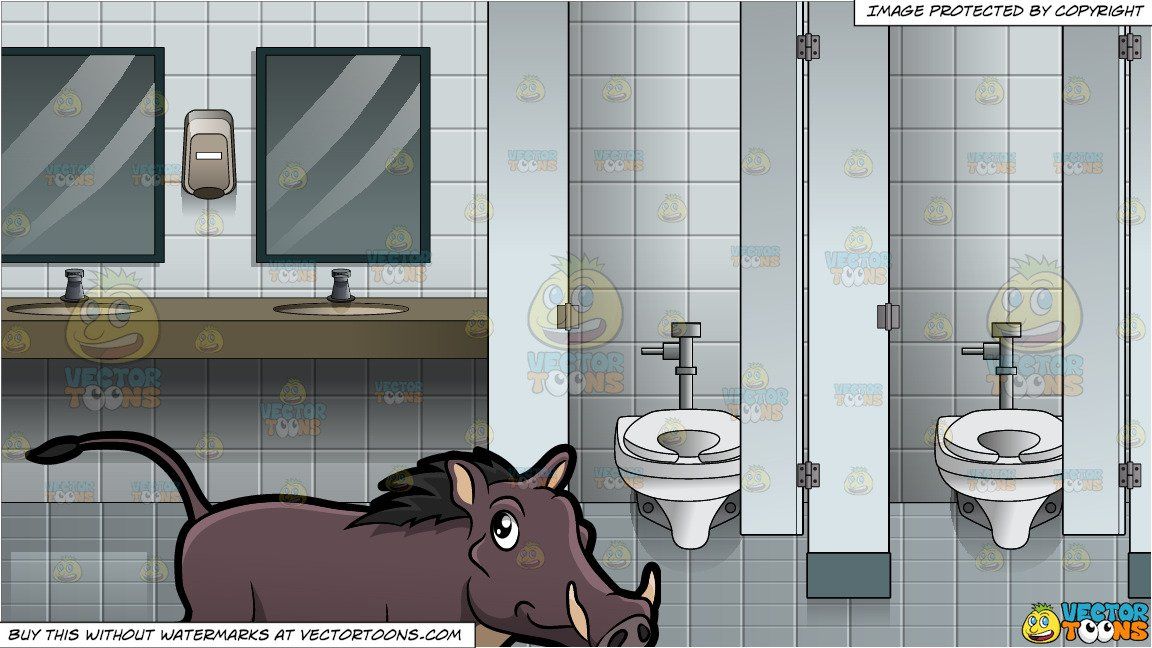 A Warthog and Inside A Women\'s Public Bathroom Background in.