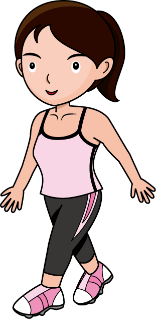 Woman In Gym Clothes Lifting Weights Cartoon Clipart.