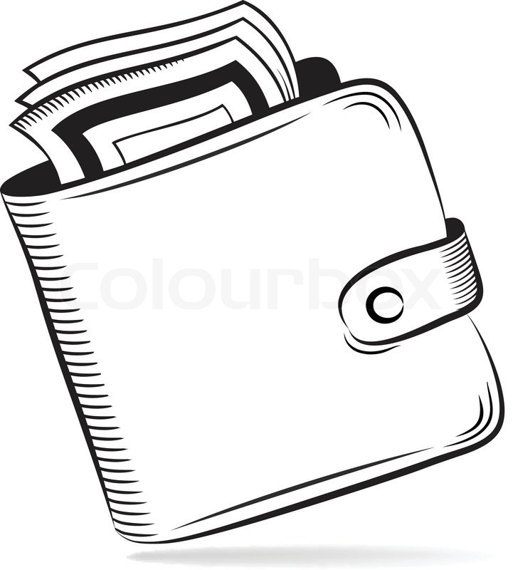 Wallet Clipart Black And White.