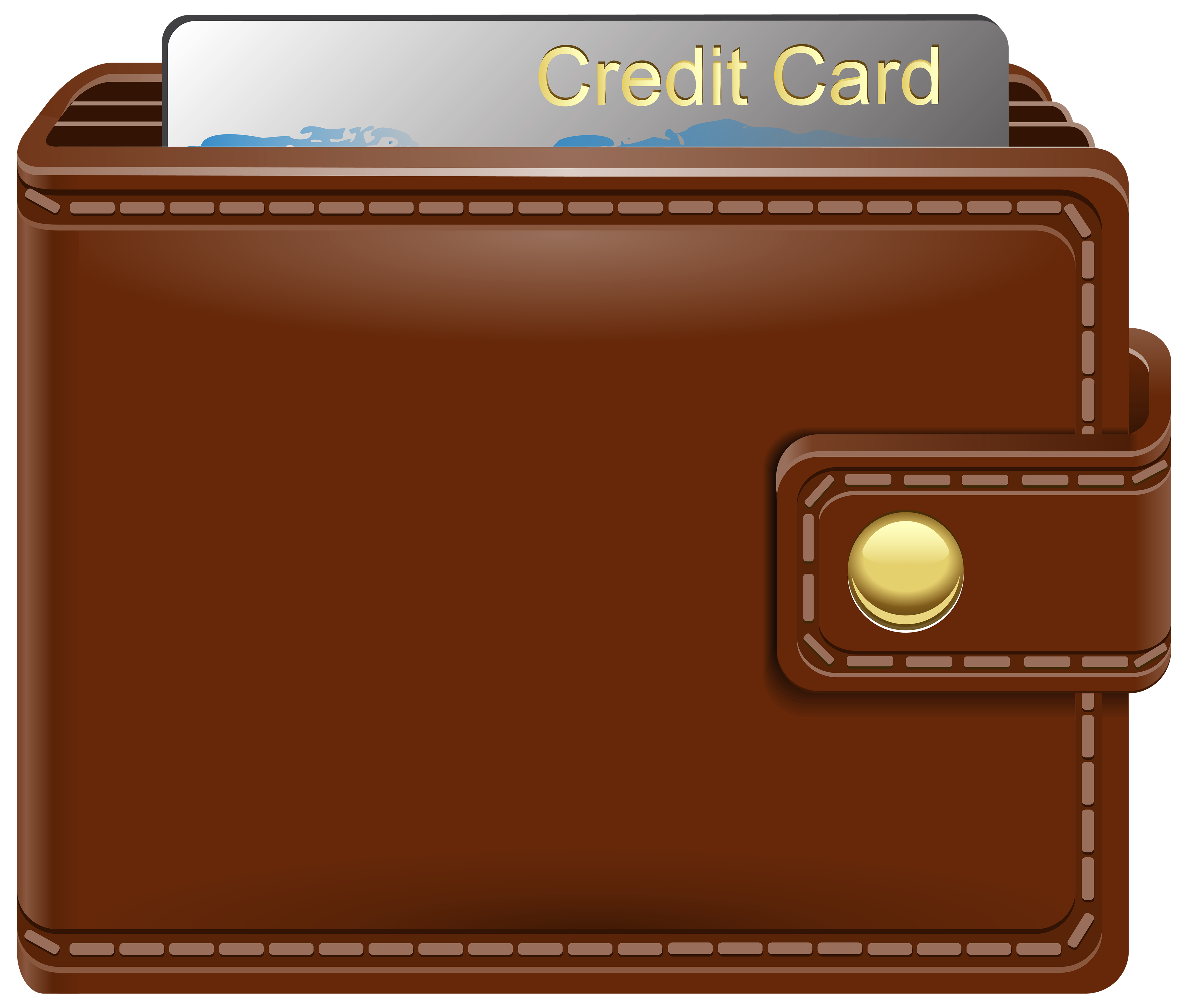 Wallet with Credit Card PNG Clipart.