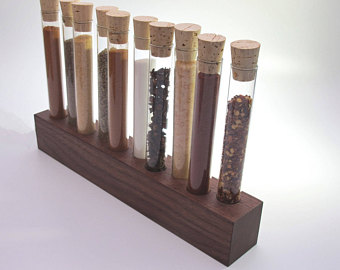 Test tube spice rack.