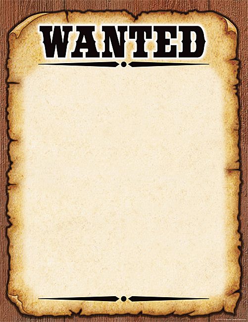 Western Wanted Poster Chart.