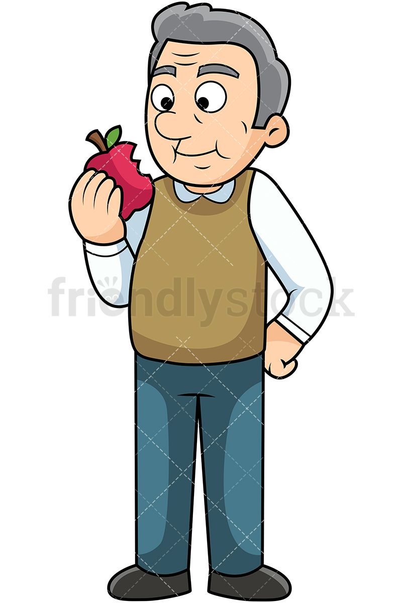 Old Man Eating Apple in 2019.